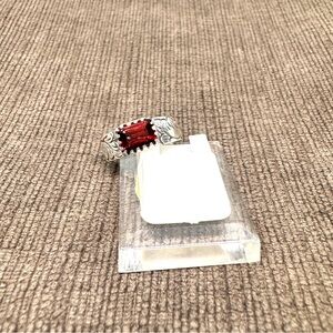 Sterling Silver Natural Garnet Ring
